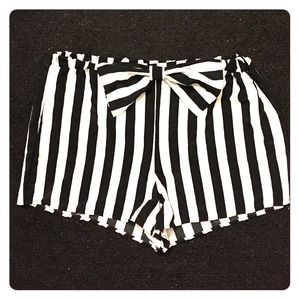 Black & White Striped Shorts