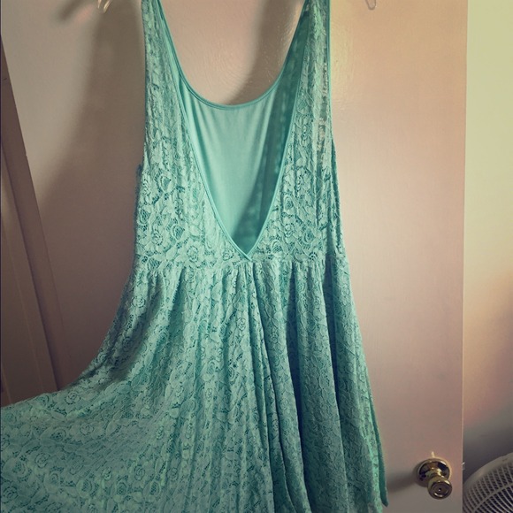 Blue Lace Urban Outfitters Fit and Flare Dress