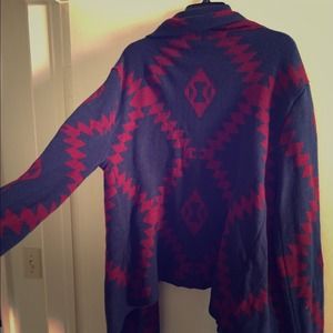 Blue and Red Oversized Sweater