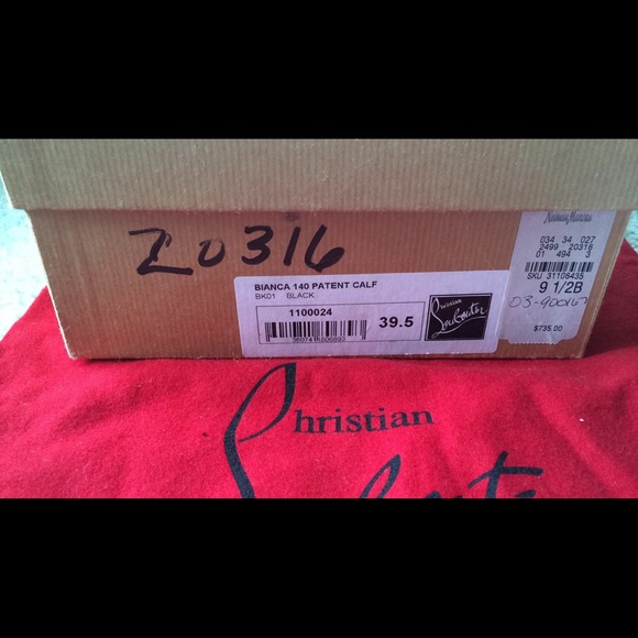 SOLD Christian Louboutin Black Patent Bianca 140 - Picture 4 of 4