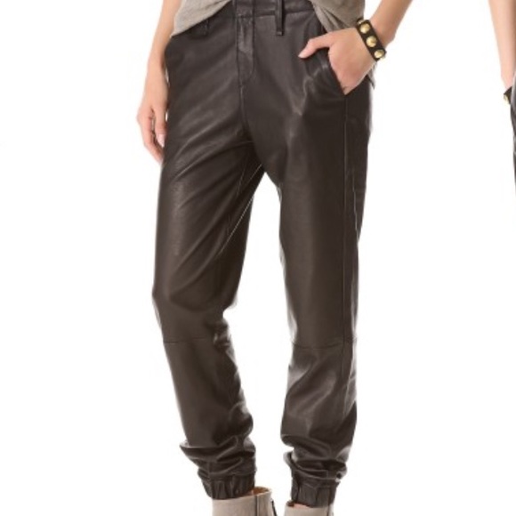 Rag & bone black leather pants