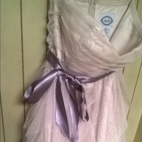 DEB prom dress, purple bow, floor length! Size 13.