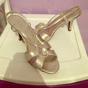 Silver high heels