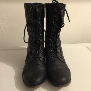 Black combat boots