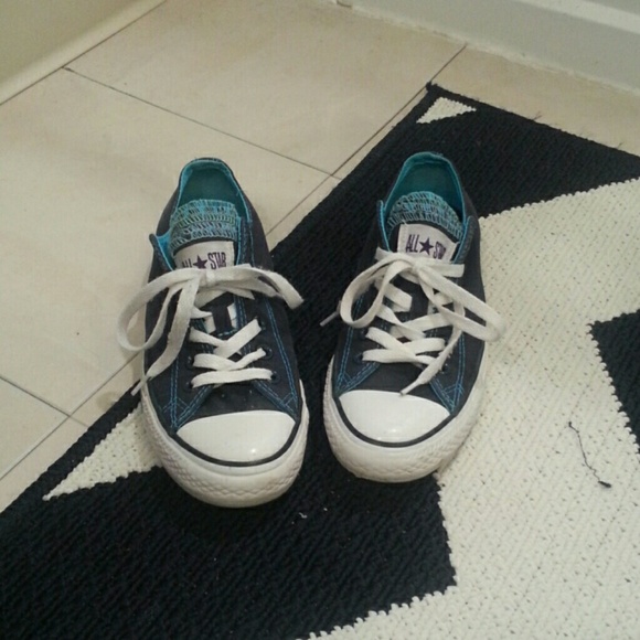 Blue and teal Converse