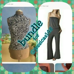Bundle Sleeveless top + grey jumpsuit