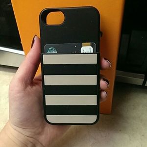 Kate Spade iPhone 5/5s B/W Stripe Soft Card Case