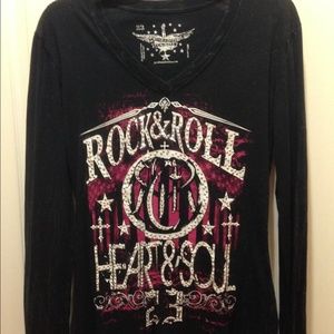 Long sleeve Rock & Roll bling shirt