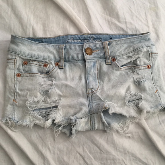 American Eagle Light Wash Distressed Shorts