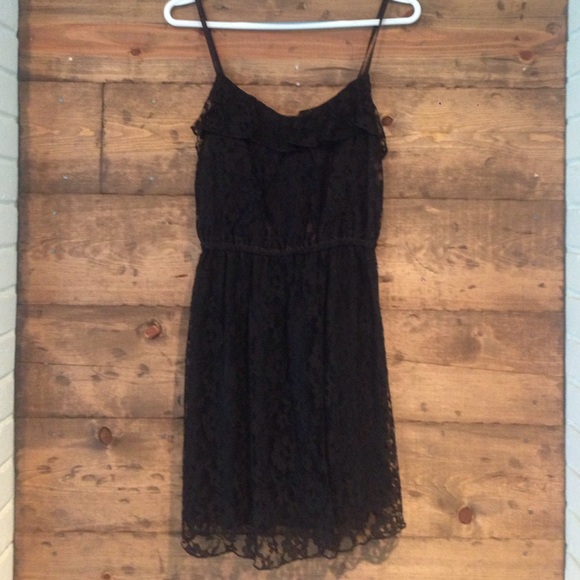 Divided Black Lace Dress