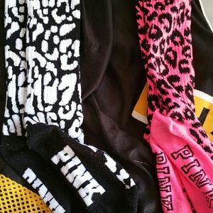 2 pairs of PINK VS high socks! RARE!!