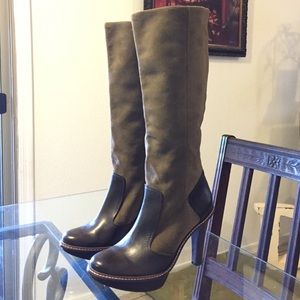 BCBGMAXAZRIA olive & brown knee high boots