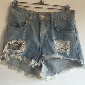 High waisted cut off shorts