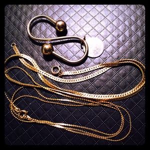 Bundle of Gold Plated Chains and Key Holder