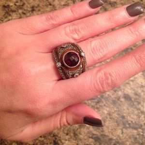 Ruby sterling silver ring