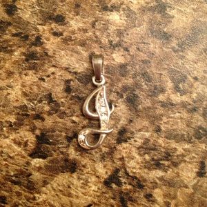 Sterling silver letter "J" pendant