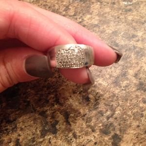 Sterling silver diamond accent ring