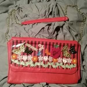 Betsey Johnson Coral colored purse