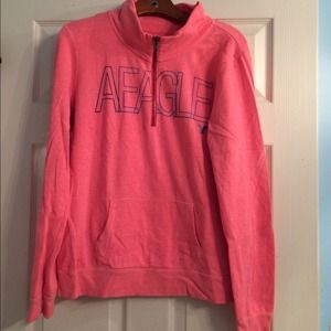 American Eagle Bright Pink Half Zip