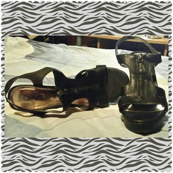 Carlos Santana Black Wedge Sandal ( worn once )