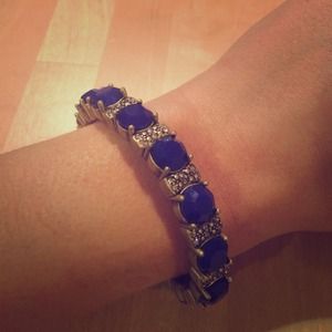 JCrew cobalt blue bracelet + rhinestones