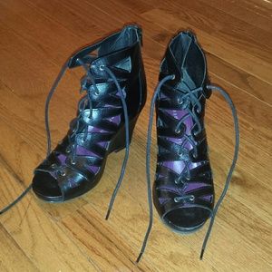 Wedge lace up sandals