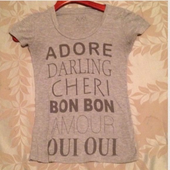 Shirt, with French words