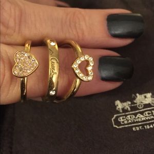 New with tags. Coach 3 piece stacking rings