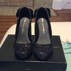 Glittery black heels