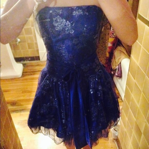 Jessica McClintock Blue lace dress💙💍 - Picture 2 of 4