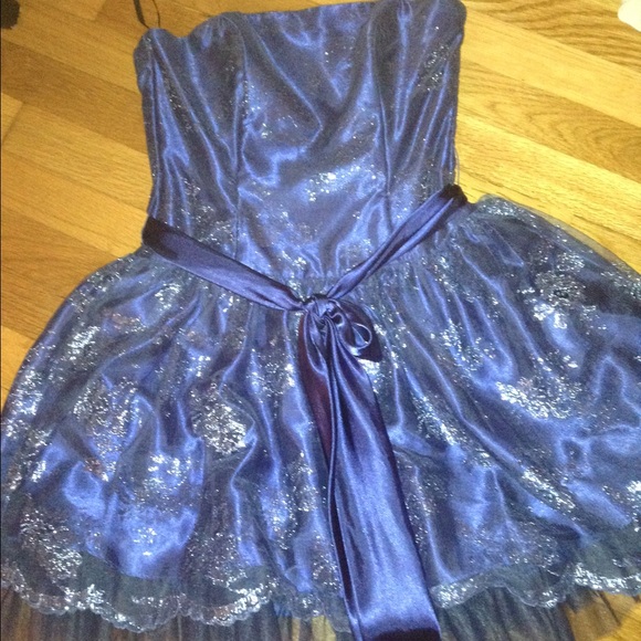 Jessica McClintock Blue lace dress💙💍 - Picture 3 of 4