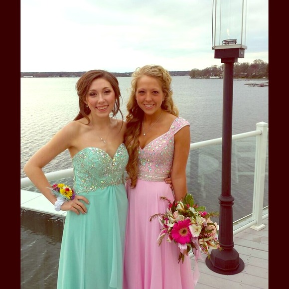 Panoply designer pink prom dress