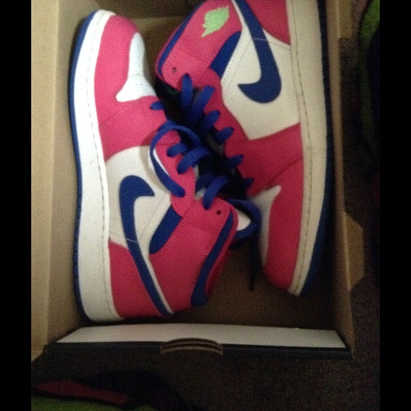 Air Jordan's pink &blue&white
