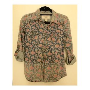 American Rag Floral Denim Shirt