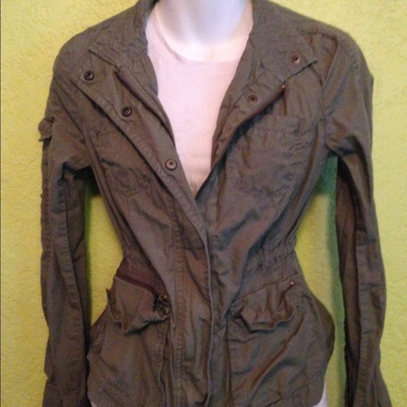 Olive green scrunchy jacket