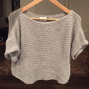 Wool + The Gang Cropped Short Sleeve Knit Sweater