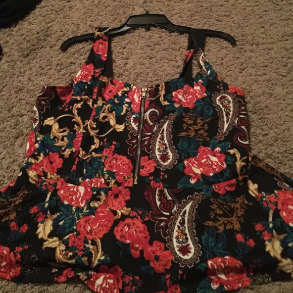 Red and Black Peplum shirt❤️