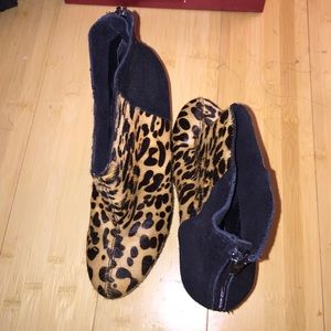 Leopard print wedge booties.  Flash sale 💕💕