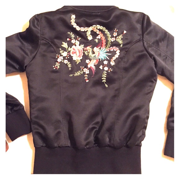 H&M embroidered bomber jacket
