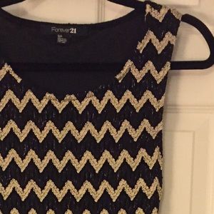 Forever 21 Chevron Black/Gold Dress