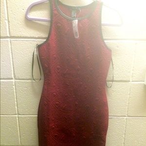 F21 Knee length bodycon maroon dress