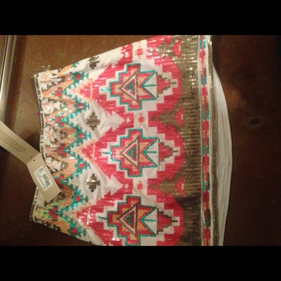Francesca's Aztec sequin skirt