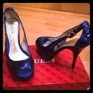 Guess Blue Sequin Shoes