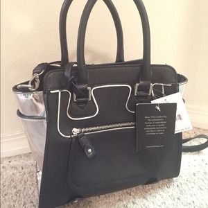 Black and silver purse