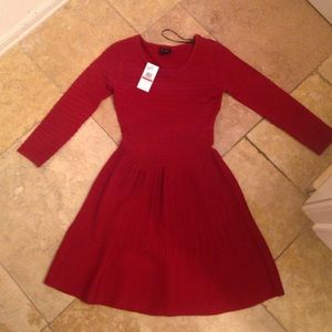 Red sweater long sleeve sweater dress .Never worn