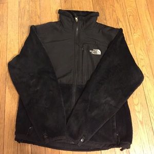 Black fuzzy North Face Denali