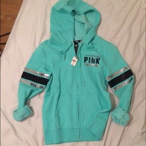 BNWT PINK VS Aqua hoodie.