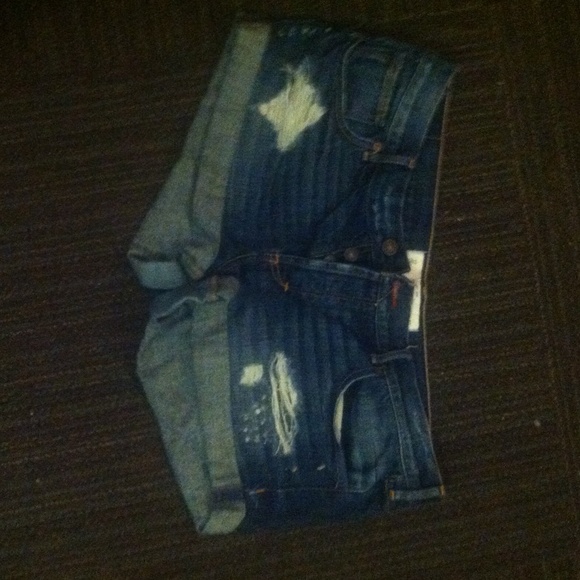 Bundle White shirt Dark Wash Jean Shorts