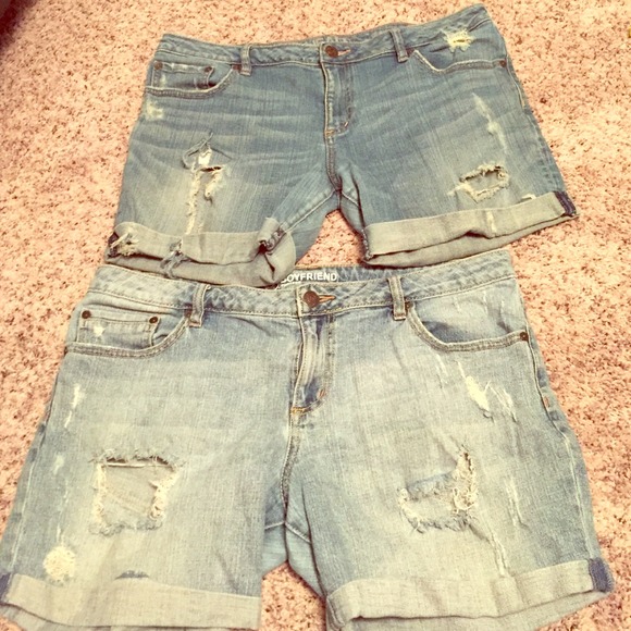 2 pair boyfriend shorts