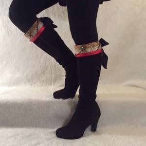 Animal Print Jeweled Boot Cuffs